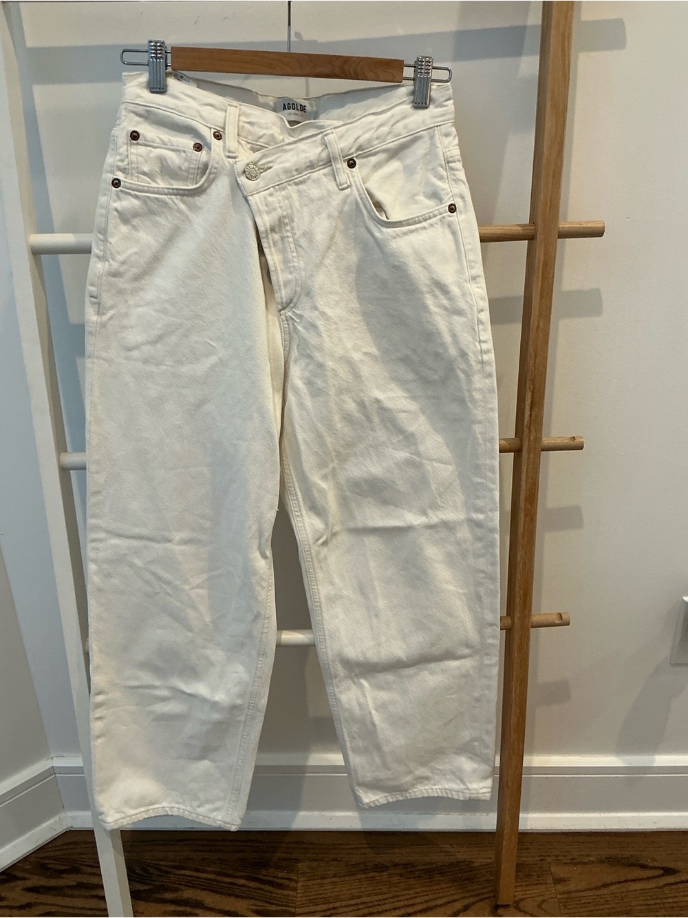 AGOLDE White Relaxed Straight Jeans - Womens
